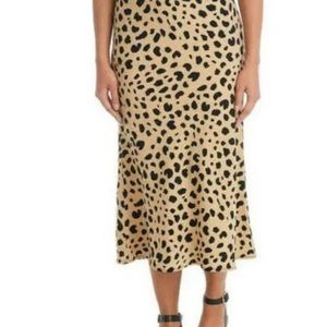 Hilary Radley  High Waist Leopard Midi Skirt